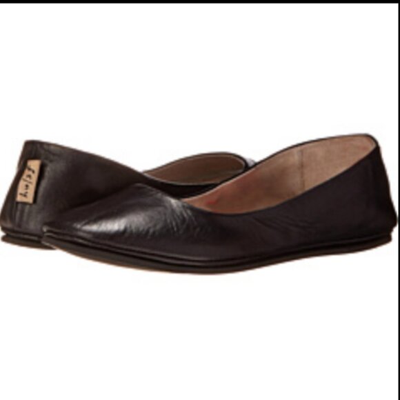French Sole New York Sloop Sz 9 Black Leather Women's Ballet Flats Made in Italy - Picture 1 of 8